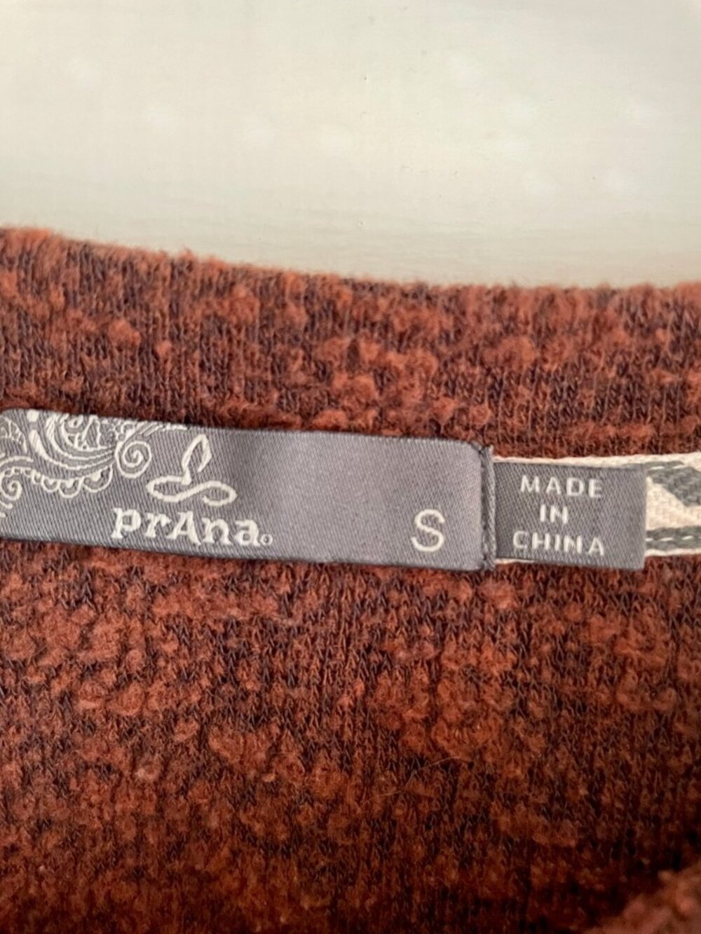 Prana Brown Zada Organic Cotton Blend Textured Sweatshirt Dress S *Runs L - Picture 11 of 12